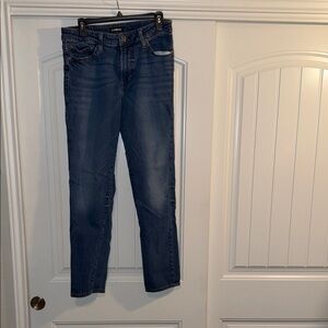 Express Men's Slim Straight Jeans - Classic Blue